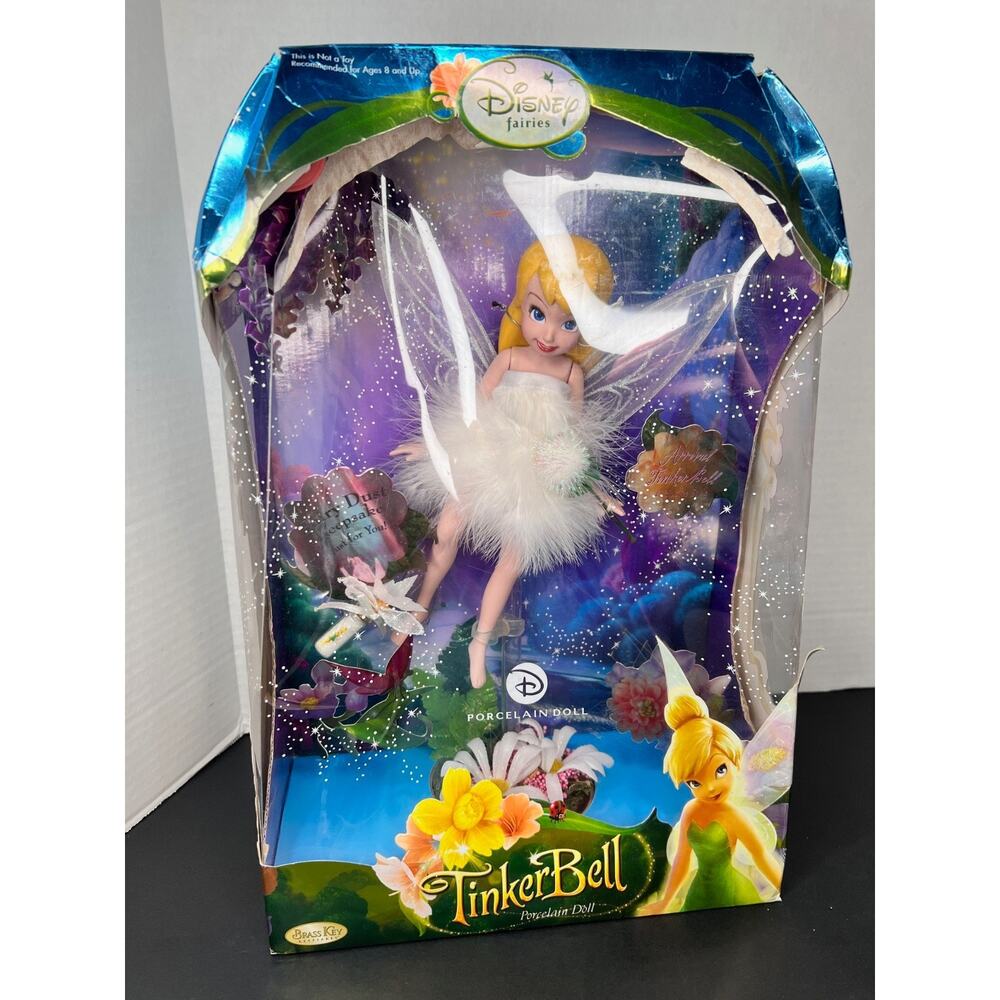 Disney Fairies Brass Key Keepsake Doll Tinker Bell Porcelain, Arrival Theme